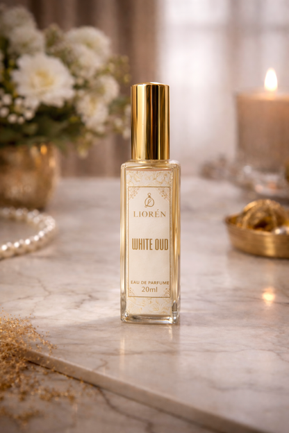 Premium White Oud men’s fragrance with rich oud wood notes