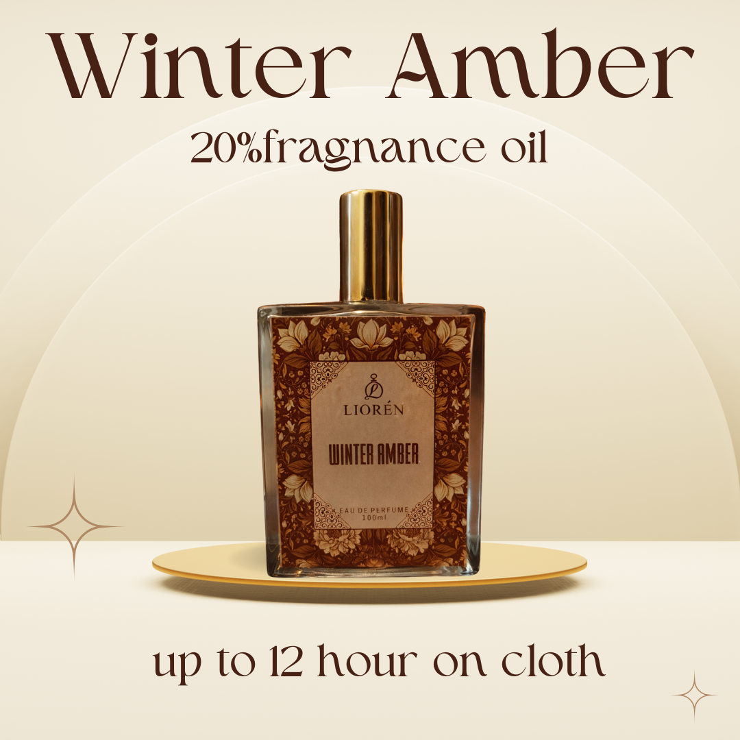 Winter Amber – Long Lasting Unisex Amber Woody Perfume